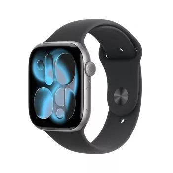 APPLE Watch Series 11 (2025) GPS 46mm caixa de alumínio Space Grey com bracelete desportiva M/L - preto