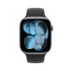 Apple Watch Series 11 GPS 46 mm, caixa de alumínio Space Grey com bracelete desportiva preta – M/L