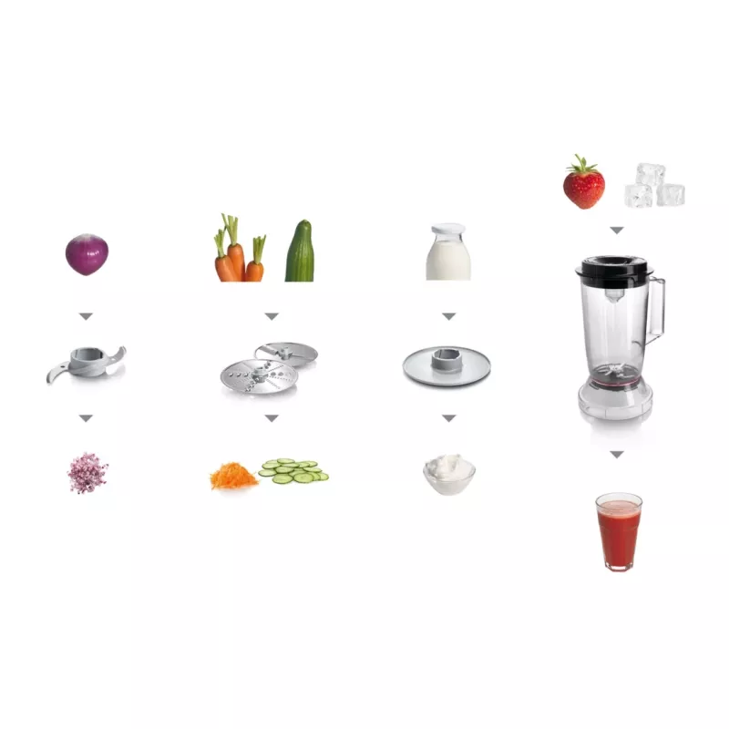 Robot de cozinha Bosch MCM3201B 800 W 2,3 L preto, transparente