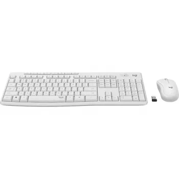 LOGITECH Mk295 Silent Wireless Combo, branco creme, QWERTY, dinamarquês/norueguês/sueco/finlandês