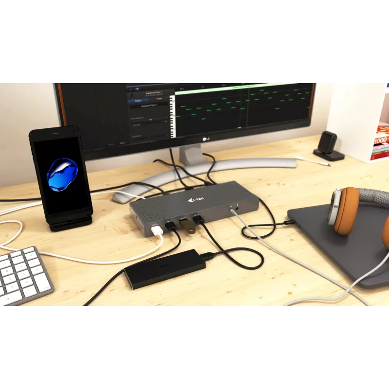 Docking station i-tec USB 3.0 / USB-C / Thunderbolt 3 com ecrã duplo