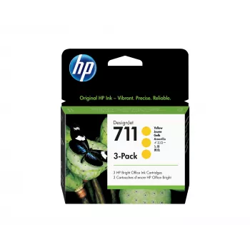 Tinteiros HP 711 pack de 3 29 ml amarelo DesignJet