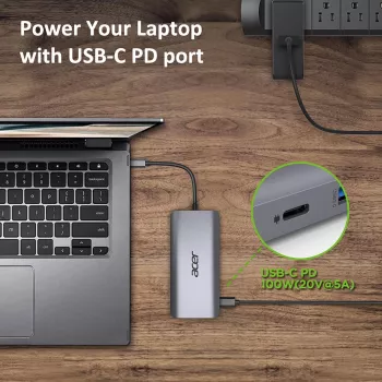 ACER 12in1 Type C Dongle prateado