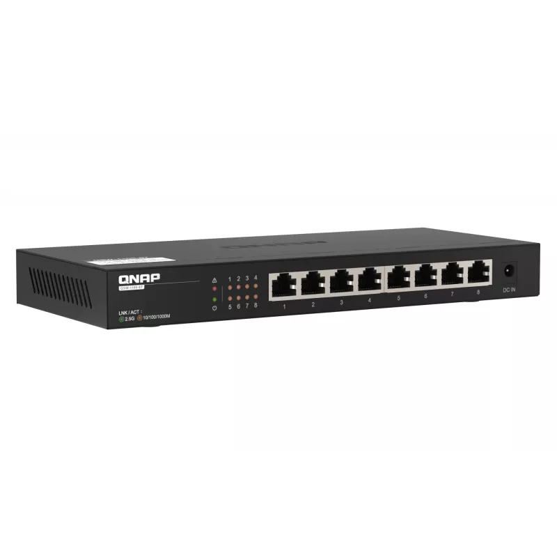 QNAP QSW-1108-8T Switch de rede não gerido 2.5G Ethernet (100/1000/2500) preto