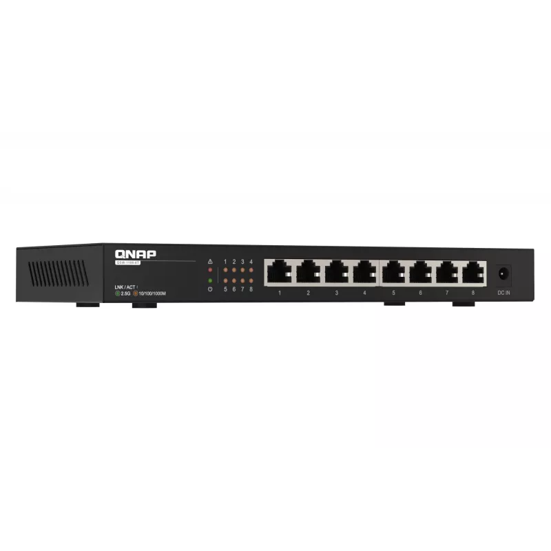 QNAP QSW-1108-8T Switch de rede não gerido 2.5G Ethernet (100/1000/2500) preto