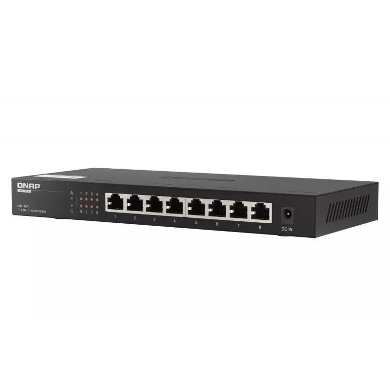 QNAP QSW-1108-8T Switch de rede não gerido 2.5G Ethernet (100/1000/2500) preto