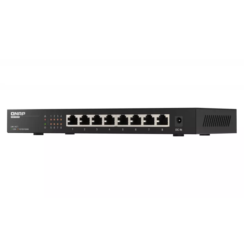 QNAP QSW-1108-8T Switch de rede não gerido 2.5G Ethernet (100/1000/2500) preto