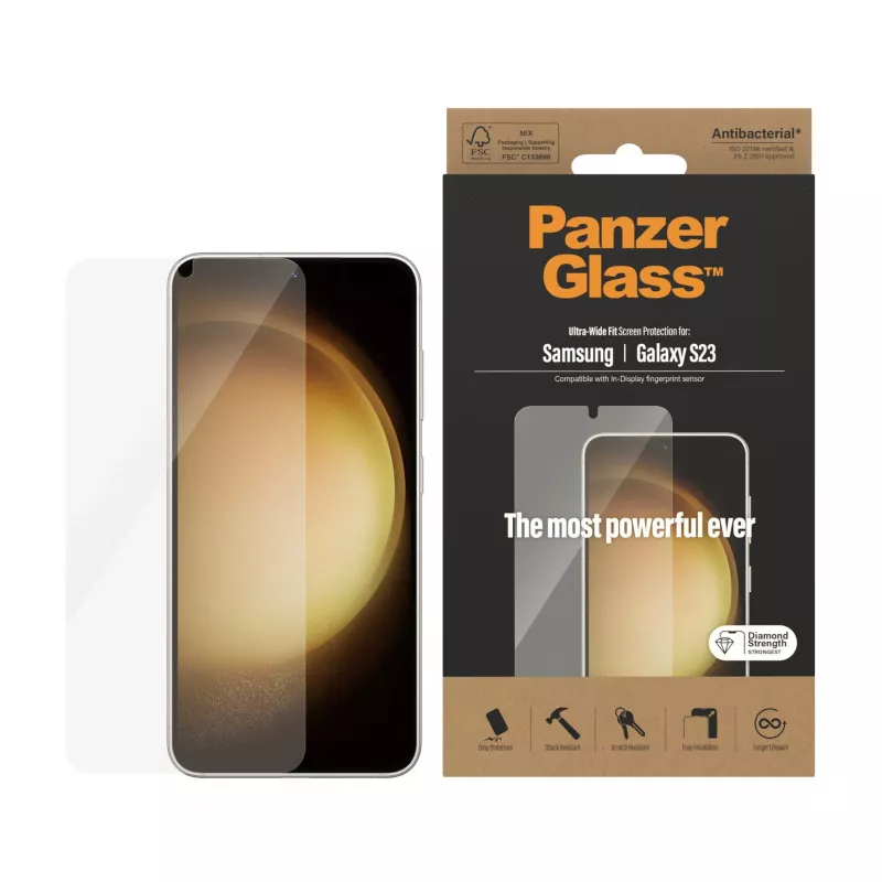PanzerGlass ® Película de proteção de ecrã Samsung Galaxy S23 | Ultra-Wide Fit