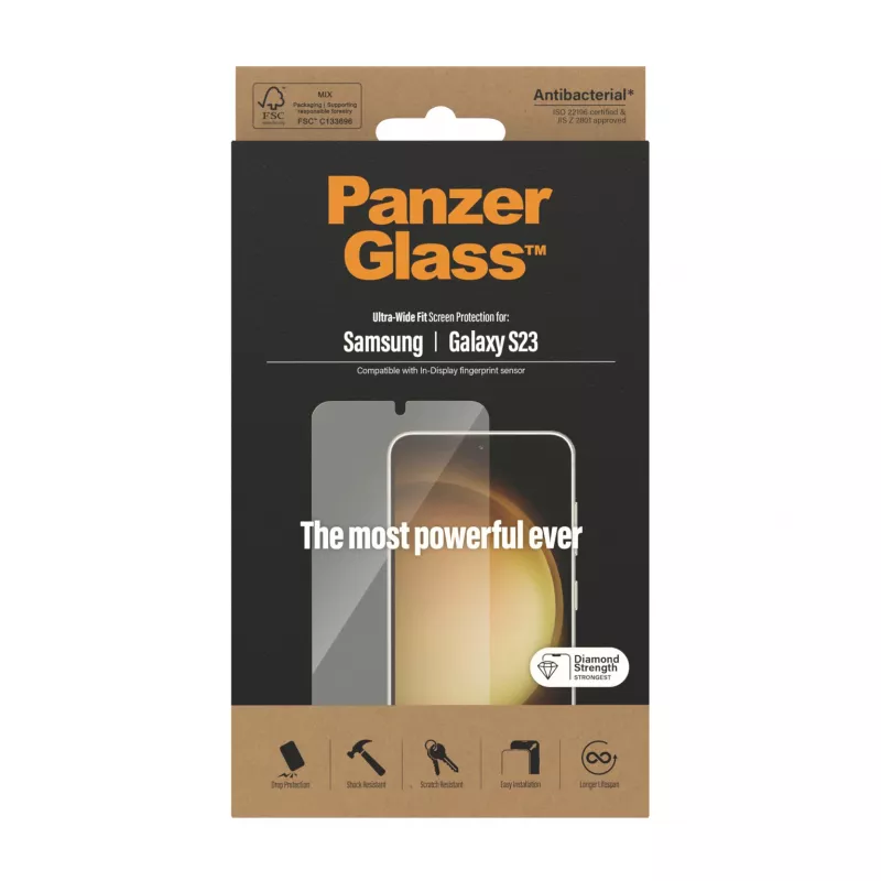 PanzerGlass ® Película de proteção de ecrã Samsung Galaxy S23 | Ultra-Wide Fit