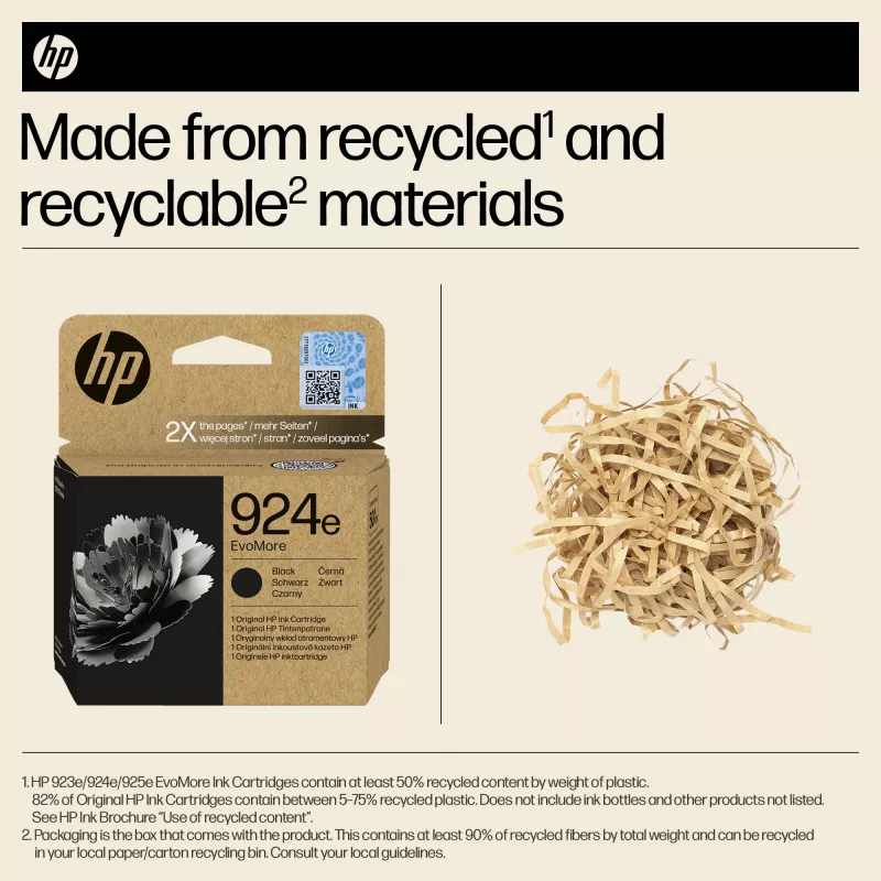 HP 924e EvoMore Preto Cartucho de tinta original