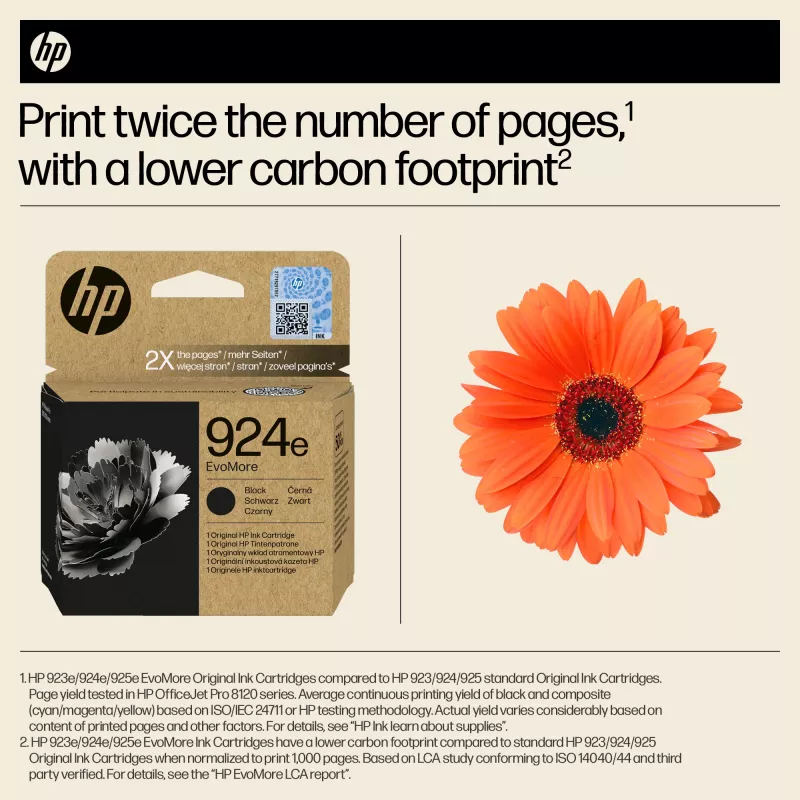 HP 924e EvoMore Preto Cartucho de tinta original