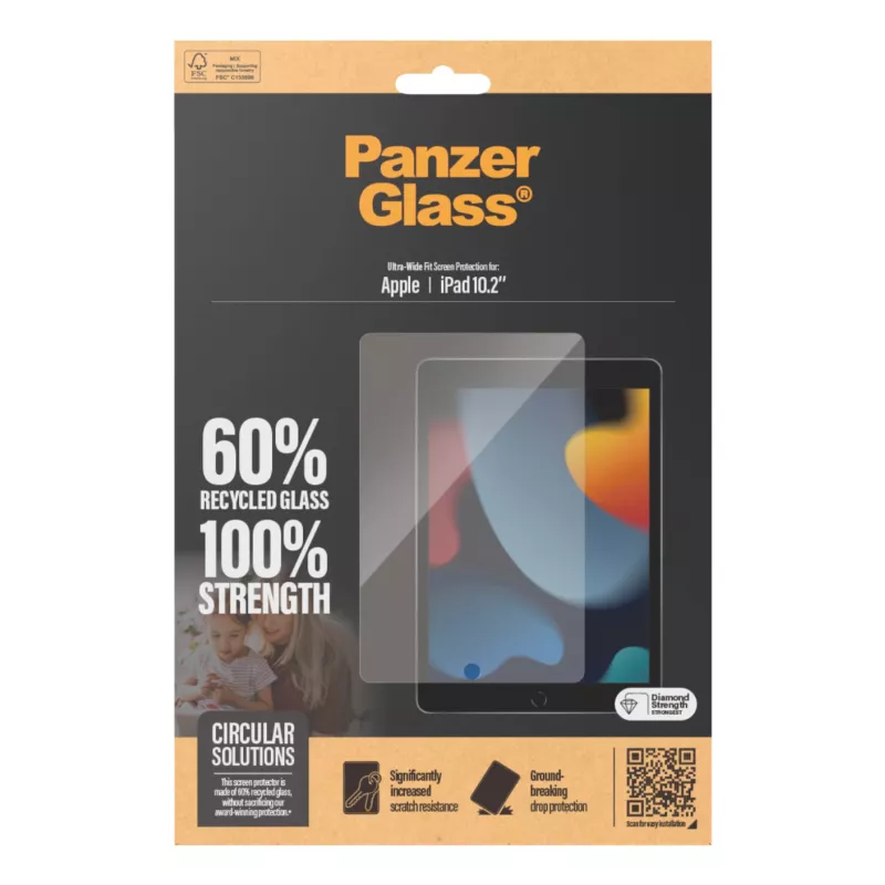 Película de proteção de ecrã PanzerGlass ® iPad 10,2'' (2019-2021) | Ultra-Wide Fit