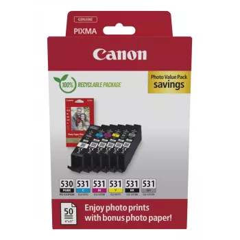 Canon PGI-530/CLI-531 PVP cartucho de tinta 6 unid. original preto, ciano, cinzento, magenta, preto fotográfico, amarelo