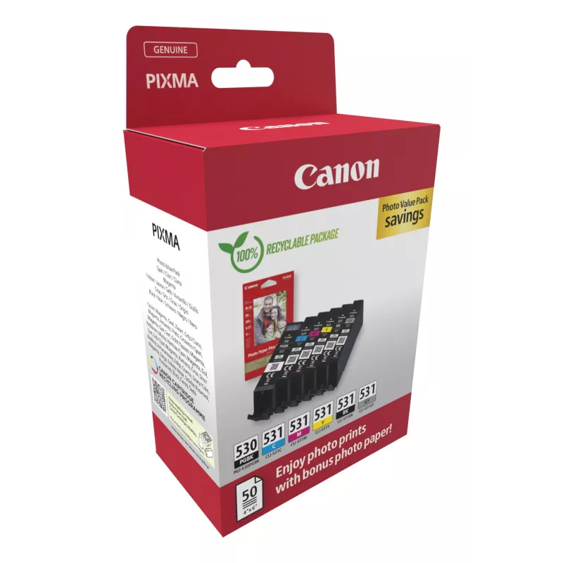 Canon PGI-530/CLI-531 PVP cartucho de tinta 6 unid. original preto, ciano, cinzento, magenta, preto fotográfico, amarelo