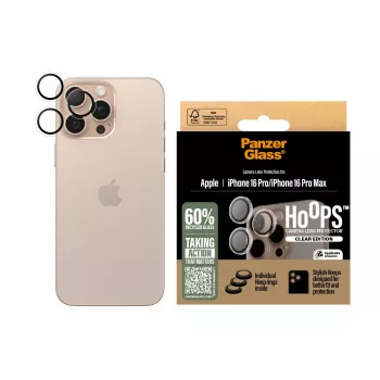 PanzerGlass ® Hoops® proteção de lentes da câmara transparente iPhone 16 Pro | 16 Pro Max