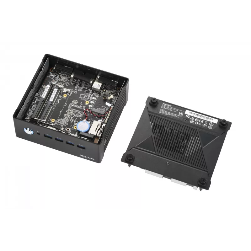Shuttle Nano PC NT10H5, Intel Core Ultra 5 125H, gráficos Intel Arc, 2xHDMI, 2xUSB 4.0 (DP), 2x2,5Gbit LAN, incl. VESA funcionamento contínuo 24/7