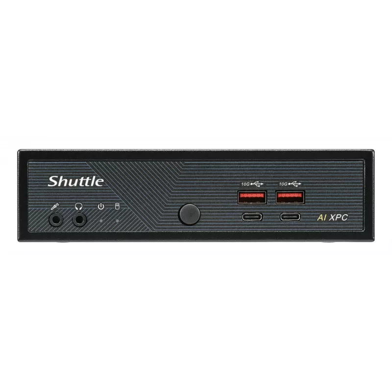 Shuttle Slim AI PC DN11H9 Intel Core Ultra 9 185H, gráficos Intel Arc, 2xHDMI, 2x DP, 4x 2,5 Gbit LAN, VESA, funcionamento contínuo 24/7