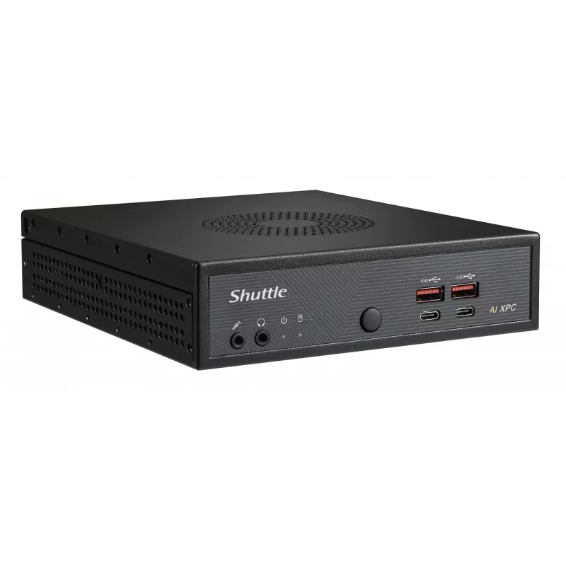 Shuttle Slim AI PC DN11H9 Intel Core Ultra 9 185H, gráficos Intel Arc, 2xHDMI, 2x DP, 4x 2,5 Gbit LAN, VESA, funcionamento contínuo 24/7