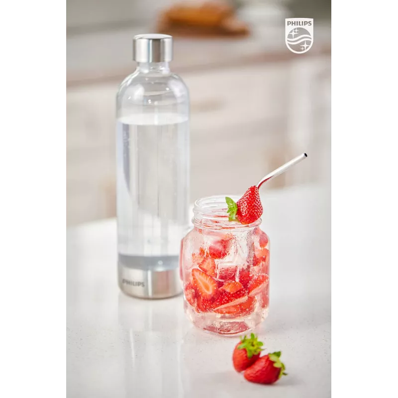 Philips ADD912/10 garrafa de água uso diário 1000 ml politereftalato de etileno (PET), aço inoxidável aço inoxidável, transparente