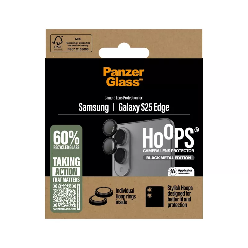 PanzerGlass ® Hoops® proteção de lentes da câmara preto Samsung S25 Edge