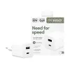 PanzerGlass empower™ by ® Turbo carregador de 35W incl. USB-C + USB-A | ficha UE | branco prateado