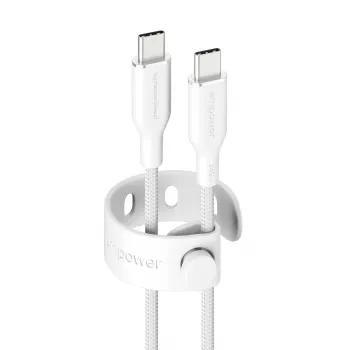 PanzerGlass empower™ by ® Racing cabo USB-C para USB-C 240W | USB 2.0 | 2 m | Silver White