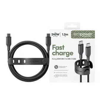 PanzerGlass empower™ by ® Racing cabo USB-C para USB-C 240W | USB 2.0 | 1,2 m | Space Black
