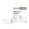 PanzerGlass empower™ by ® Turbo carregador de 45W incl. 2 x USB-C | ficha UE | branco prateado
