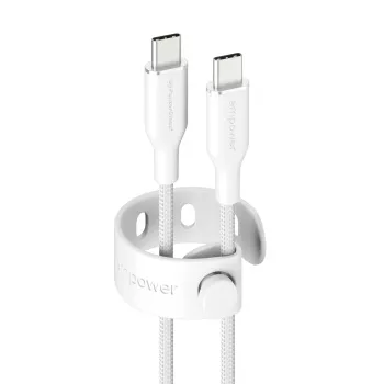 PanzerGlass empower™ by ® Racing cabo USB-C para USB-C 60W | USB 2.0 | 1,2 m | Silver White
