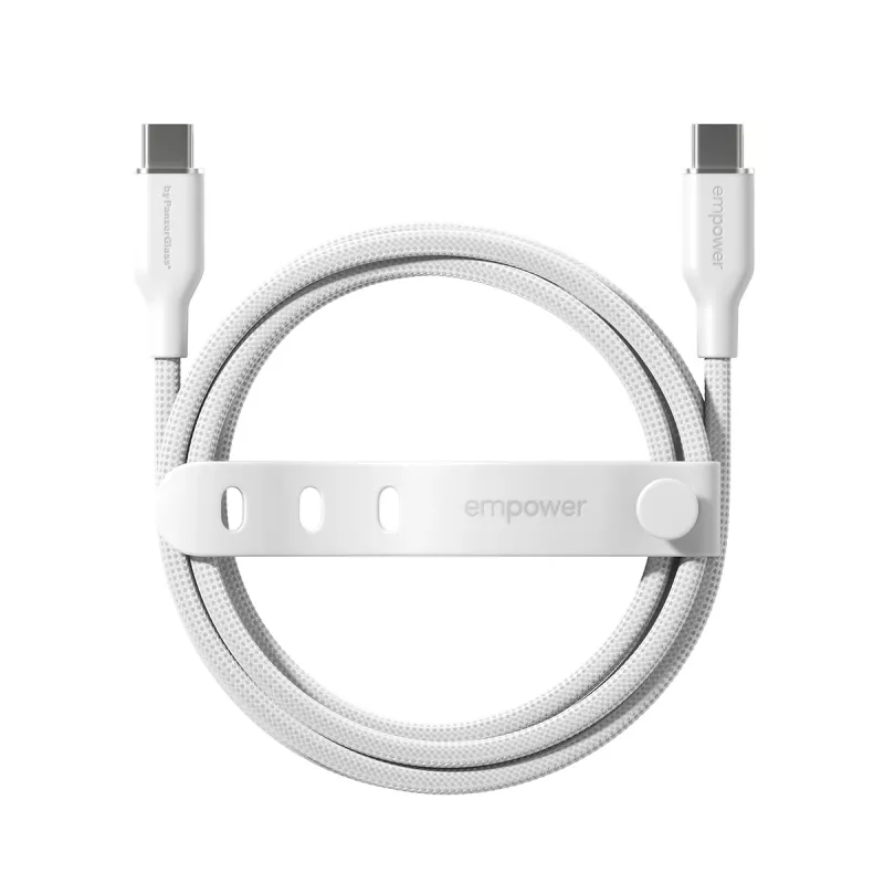 PanzerGlass empower™ by ® Racing cabo USB-C para USB-C 60W | USB 2.0 | 1,2 m | Silver White