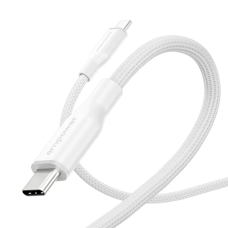 PanzerGlass empower™ by ® Racing cabo USB-C para USB-C 60W | USB 2.0 | 1,2 m | Silver White