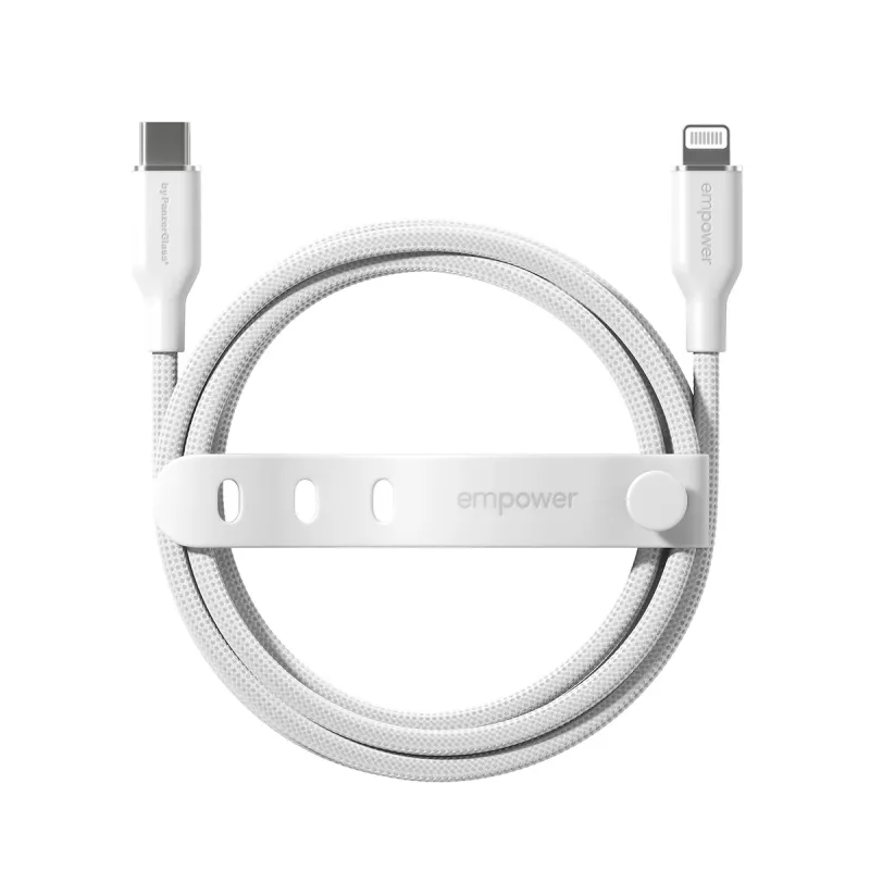 PanzerGlass empower™ by ® Racing cabo USB-C para Lightning 60W | USB 2.0 | 1,2 m | Silver White