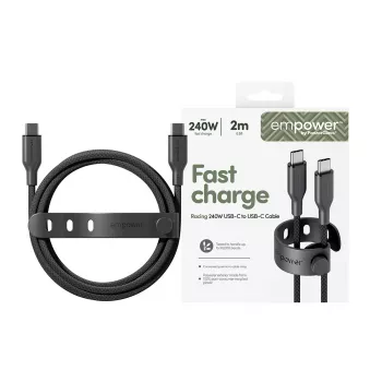 PanzerGlass empower™ by ® Racing cabo USB-C para USB-C 240W | USB 2.0 | 2M | Space Black