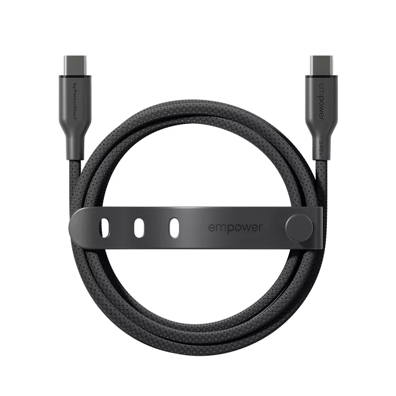 PanzerGlass empower™ by ® Racing cabo USB-C para USB-C 240W | USB 2.0 | 2M | Space Black