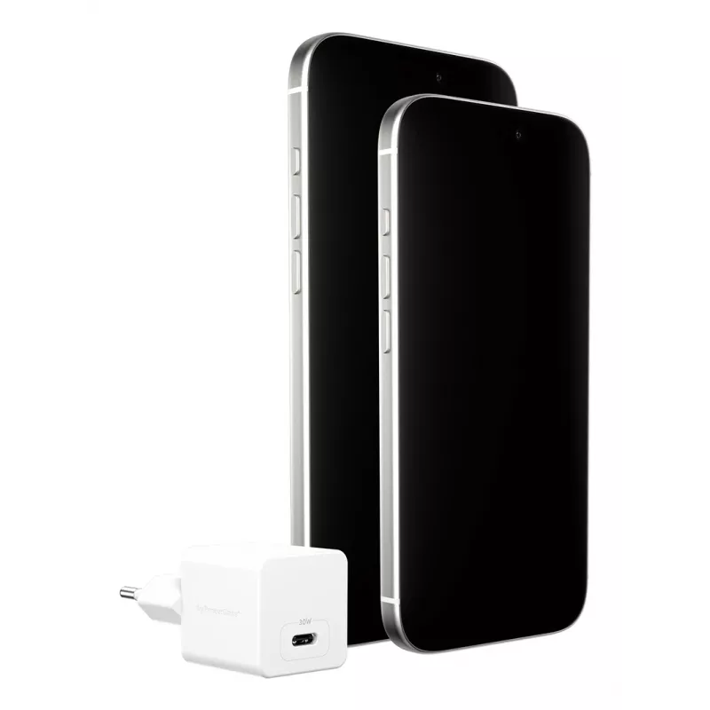Carregador PanzerGlass empower™ by ® Turbo 30W USB-C único | Ficha EU | Branco prateado