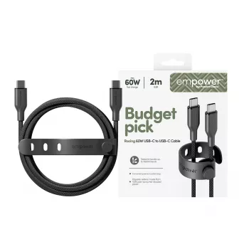 Cabo PanzerGlass empower™ by ® Racing 60W USB-C para USB-C | USB 2.0 | 2M | Preto espacial