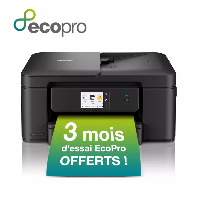 Impressora multifunções 3-em-1 compacta com Wi-Fi DCP-J1460DW, jato de tinta, impressão a cores, 1200 x 6000 DPI, cópia a cores, A4, preto