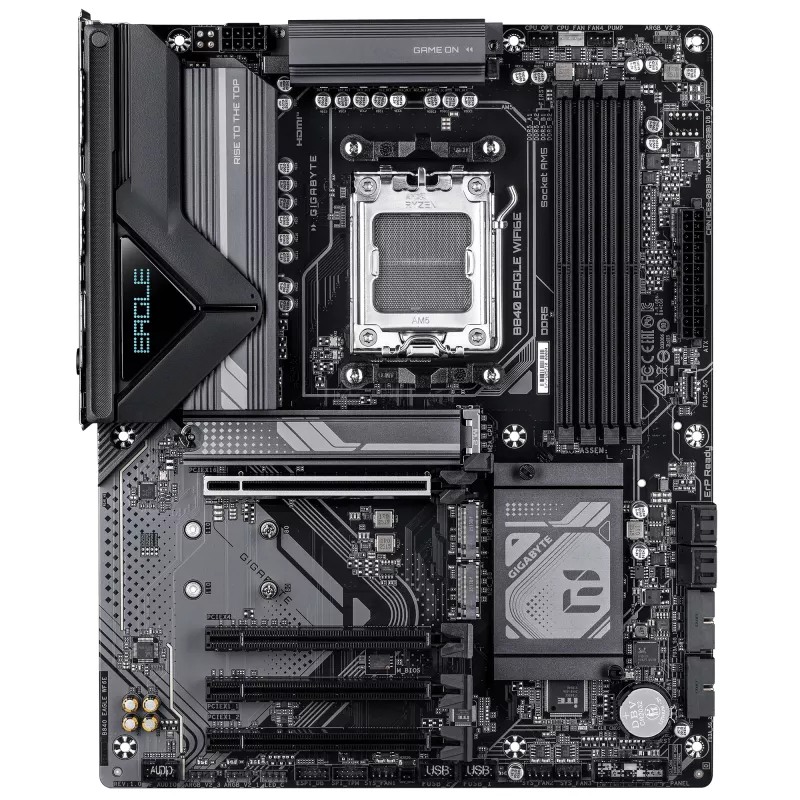 Placa-mãe GIGABYTE B840 EAGLE WIFI6E - CPUs AMD Ryzen 9000, VRM 8+2+2 fases, até 8200MHz DDR5(O.C), 2xPCIe 4.0 + 1xPCIe 3.0 M.2, Wi-Fi 6E, 2.5GbE LAN, USB 3.2 Gen 2