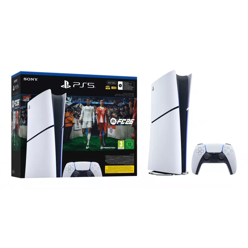 Sony PlayStation 5 Digital + EA Sports FC 26 Bundle 825 GB Wi-Fi preto, branco
