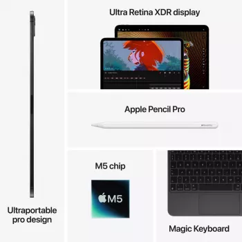 APPLE iPad Pro M5 - 13 polegadas - Wi-Fi - 512 GB - vidro padrão - Preto espacial