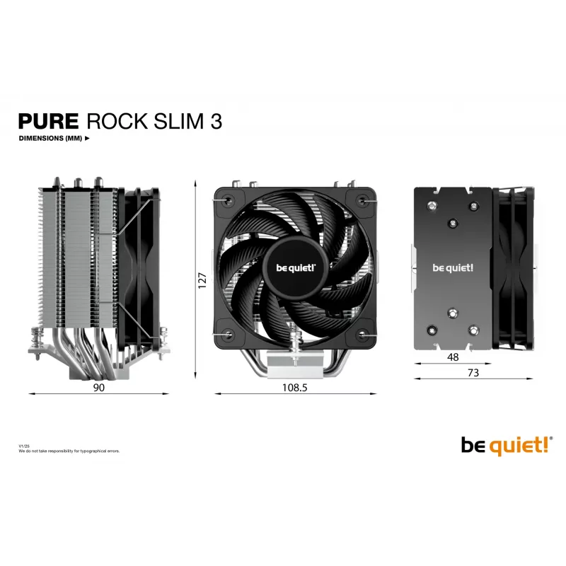 Dissipador de ar para processador be quiet Pure Rock slim 3 10 cm prateado 1 unid.