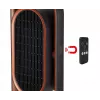 Unold 86535 aquecedor de ventoinha cerâmico 3D, 1800 W, comando à distância, oscilação de 80°, inclinação de 45°, temporizador de 8 h, preto/cobre