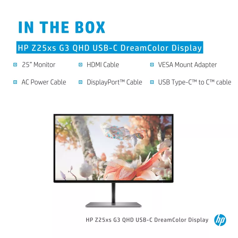Monitor de computador HP Z25xs G3 63,5 cm (25 polegadas) 2560 x 1440 píxeis Quad HD Preto