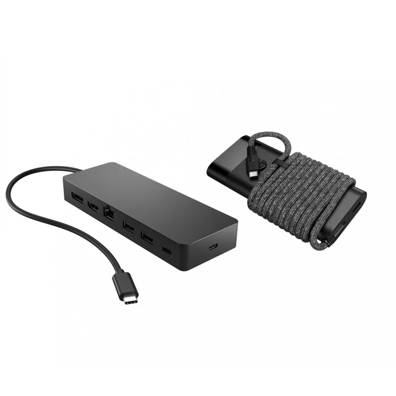 Hub USB-C e carregador de portátil HP 9H0H9AA#ABB Design compacto, conectividade versátil