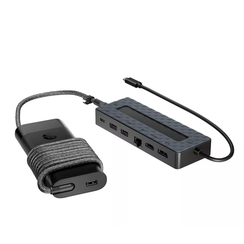 Hub USB-C e carregador de portátil HP 9H0H9AA#ABB Design compacto, conectividade versátil