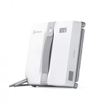 Limpa-vidros Ecovacs WINBOT MINI — ventosa, bateria de iões de lítio, janela mín. 22×25 cm, 1,3 kg, 215×215×55 mm, cinzento/branco
