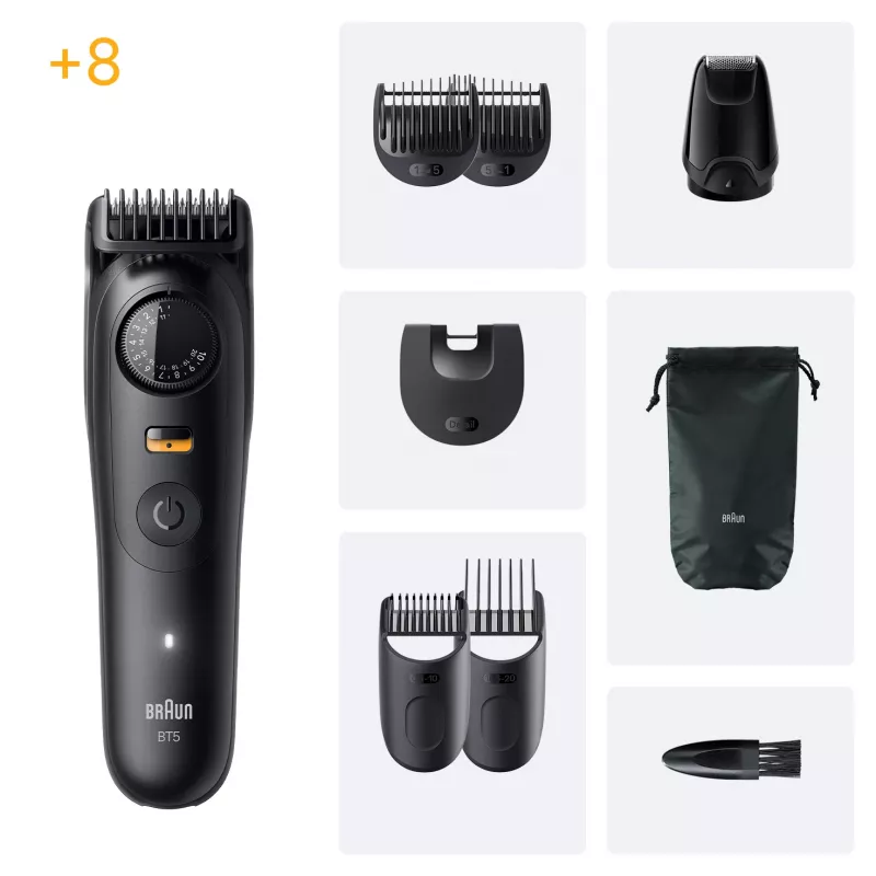 Aparador de barba Braun BeardTrimmer 5 BT5560 Bateria 40 2 cm Húmido e Seco Preto