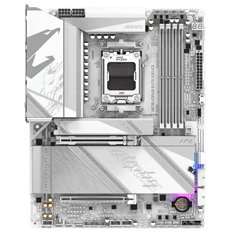 Placa-mãe GIGABYTE X870 AORUS ELITE X3D ICE, AMD X870, Socket AM5, ATX
