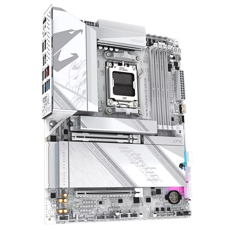 Placa-mãe GIGABYTE X870 AORUS ELITE X3D ICE, AMD X870, Socket AM5, ATX