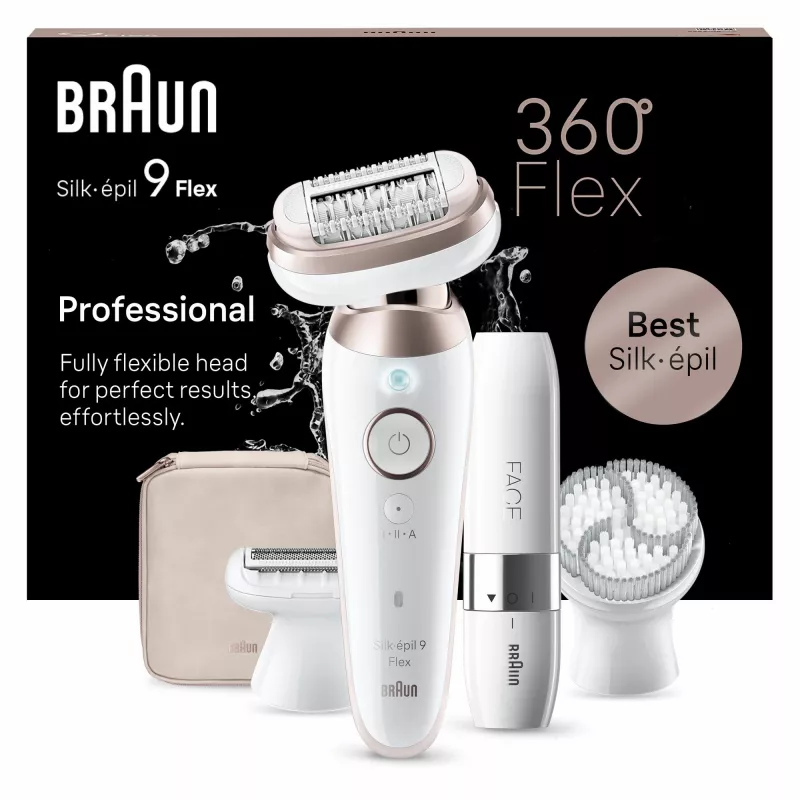 Depiladora Braun Silk-épil 9 Flex 9-360 3D 40 pinças Rosa, Branco